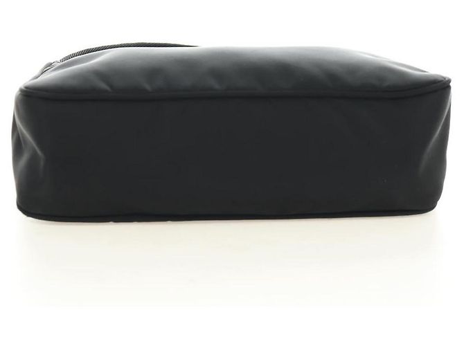 Pochette PRADA in nylon nero con dettagli argento Auth 191316V - vista 9