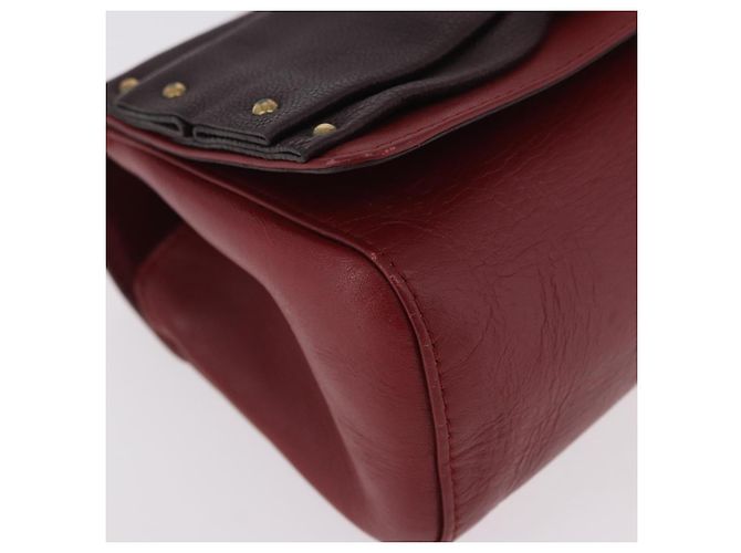 Chloé Borsa a tracolla Chloe Ribbon Chain in pelle rossa e oro Auth bs35972A Rosso D'oro - vista 10