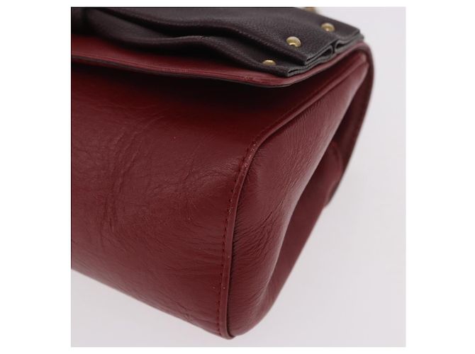 Chloé Borsa a tracolla Chloe Ribbon Chain in pelle rossa e oro Auth bs35972A Rosso D'oro - vista 11