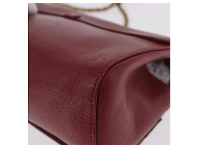Chloé Borsa a tracolla Chloe Ribbon Chain in pelle rossa e oro Auth bs35972A Rosso D'oro - vista 13
