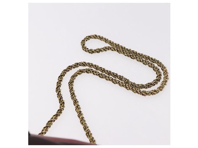 Chloé Borsa a tracolla Chloe Ribbon Chain in pelle rossa e oro Auth bs35972A Rosso D'oro - vista 8