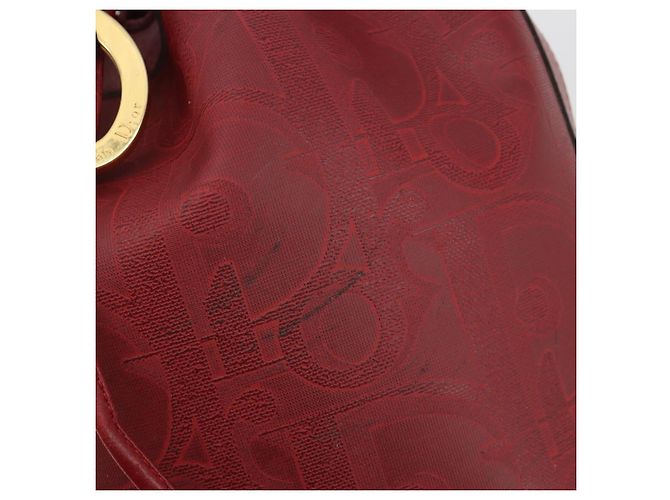 Borsa a tracolla Christian Dior Trotter Tela PVC Rosso Oro Auth 191271 D'oro - vista 14