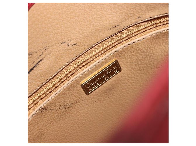 Borsa a tracolla Christian Dior Trotter Tela PVC Rosso Oro Auth 191271 D'oro - vista 16