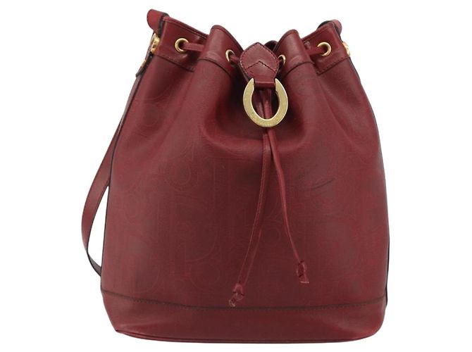 Borsa a tracolla Christian Dior Trotter Tela PVC Rosso Oro Auth 191271 D'oro - vista 2