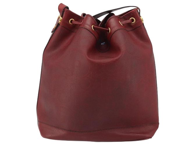 Borsa a tracolla Christian Dior Trotter Tela PVC Rosso Oro Auth 191271 D'oro - vista 3