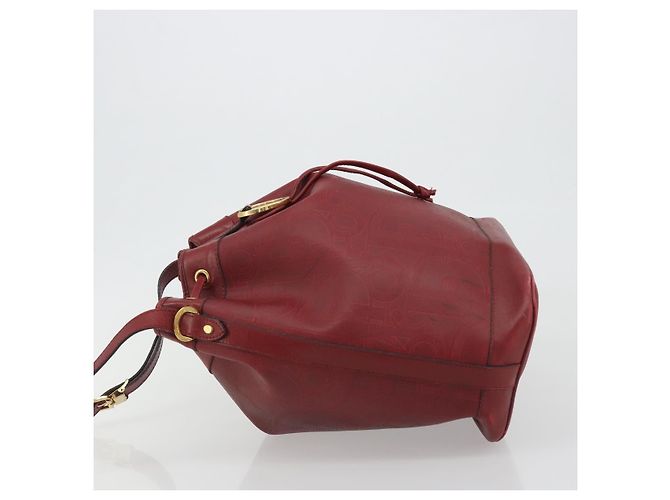 Borsa a tracolla Christian Dior Trotter Tela PVC Rosso Oro Auth 191271 D'oro - vista 5