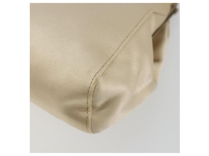 Miu Miu Accessory Pouch Satin Champagne Gold Auth 190668A Golden - view 10