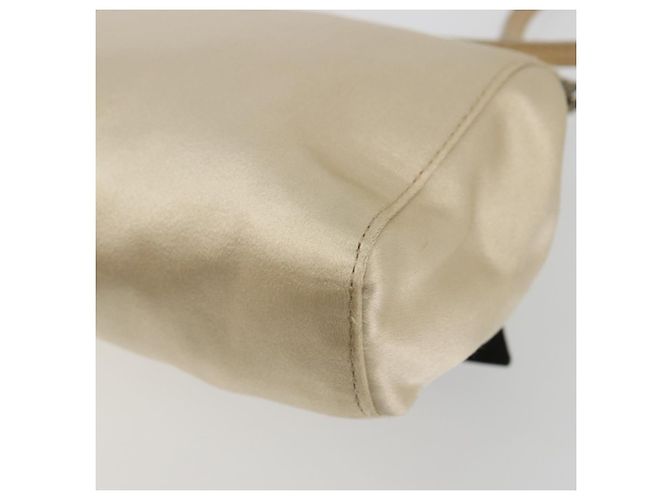 Miu Miu Accessory Pouch Satin Champagne Gold Auth 190668A Golden - view 12