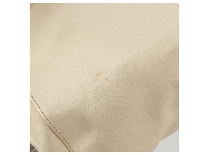 Miu Miu Accessory Pouch Satin Champagne Gold Auth 190668A Golden - view 15