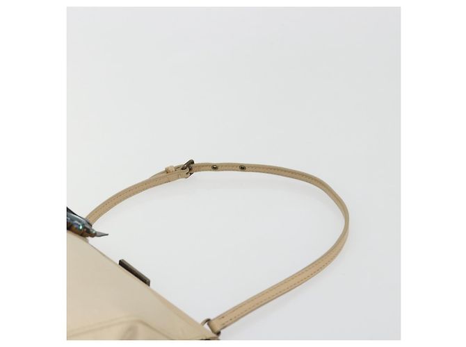 Miu Miu Accessory Pouch Satin Champagne Gold Auth 190668A Golden - view 8
