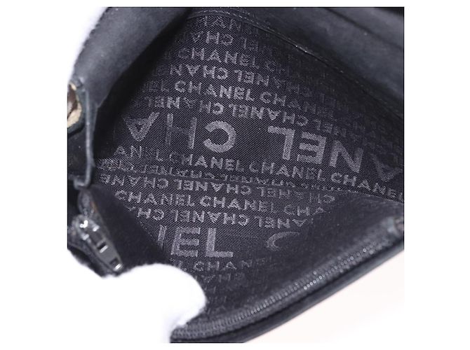 CHANEL Choco Bar Long Wallet Lamb Skin Beige CC Auth bs36033 - vista 16
