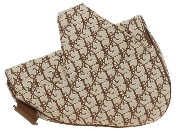 Borsa Saddle in tela Trotter Christian Dior Cactus Jack Beige Auth 190528M Argento - vista 3