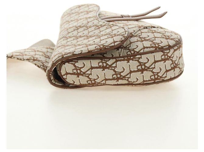 Borsa Saddle in tela Trotter Christian Dior Cactus Jack Beige Auth 190528M Argento - vista 4