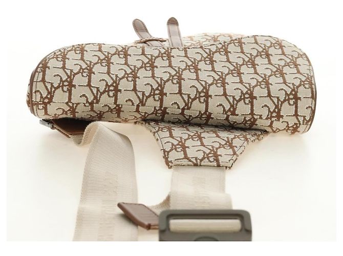 Borsa Saddle in tela Trotter Christian Dior Cactus Jack Beige Auth 190528M Argento - vista 6