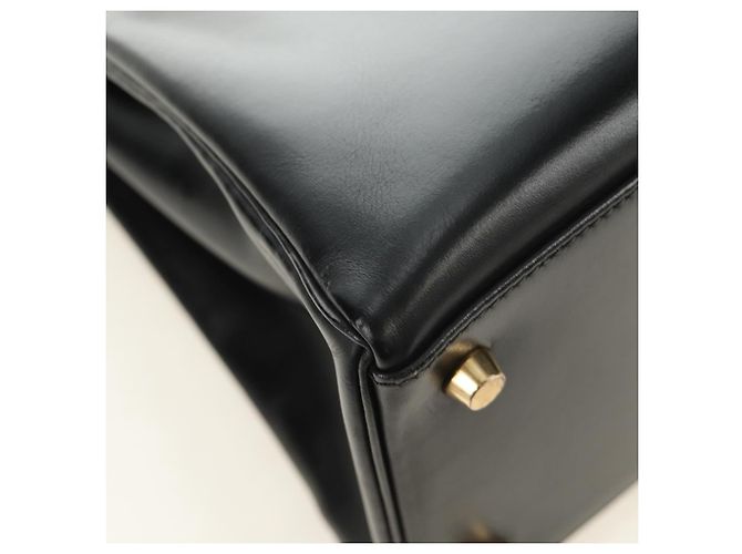Hermès BORSA HERMES Kelly 32 in pelle Box Calf 2way Nero Oro Auth 190133SM D'oro - vista 12