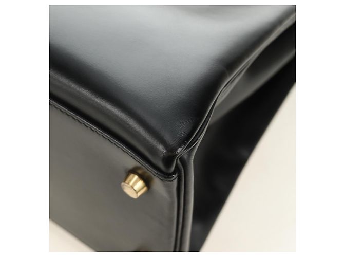 Hermès BORSA HERMES Kelly 32 in pelle Box Calf 2way Nero Oro Auth 190133SM D'oro - vista 13
