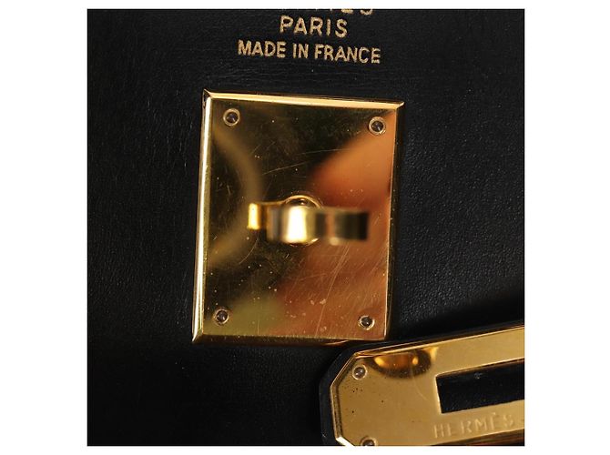 Hermès BORSA HERMES Kelly 32 in pelle Box Calf 2way Nero Oro Auth 190133SM D'oro - vista 20