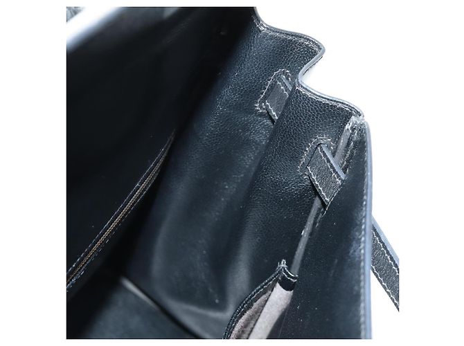 Hermès BORSA HERMES Kelly 32 in pelle Box Calf 2way Nero Oro Auth 190133SM D'oro - vista 24