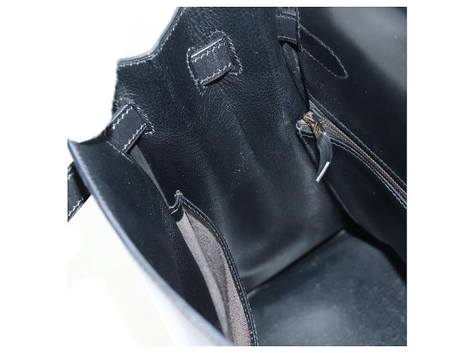 Hermès BORSA HERMES Kelly 32 in pelle Box Calf 2way Nero Oro Auth 190133SM D'oro - vista 25