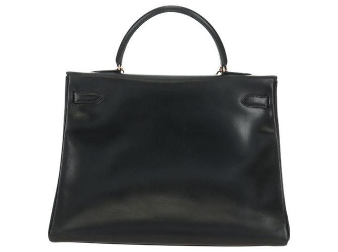 Hermès BORSA HERMES Kelly 32 in pelle Box Calf 2way Nero Oro Auth 190133SM D'oro - vista 3