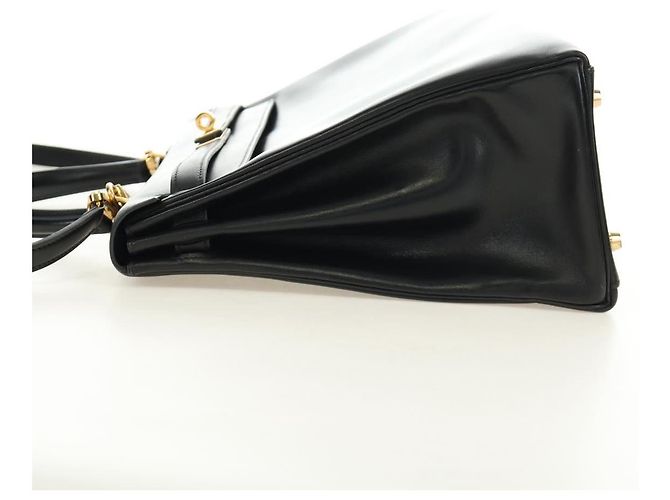 Hermès BORSA HERMES Kelly 32 in pelle Box Calf 2way Nero Oro Auth 190133SM D'oro - vista 4