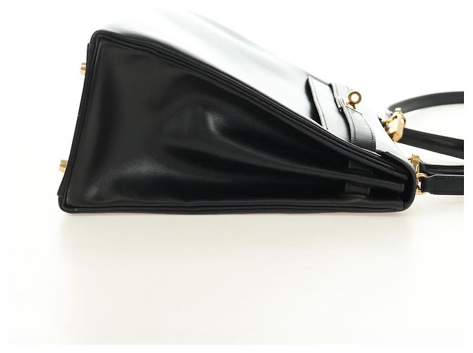 Hermès BORSA HERMES Kelly 32 in pelle Box Calf 2way Nero Oro Auth 190133SM D'oro - vista 5