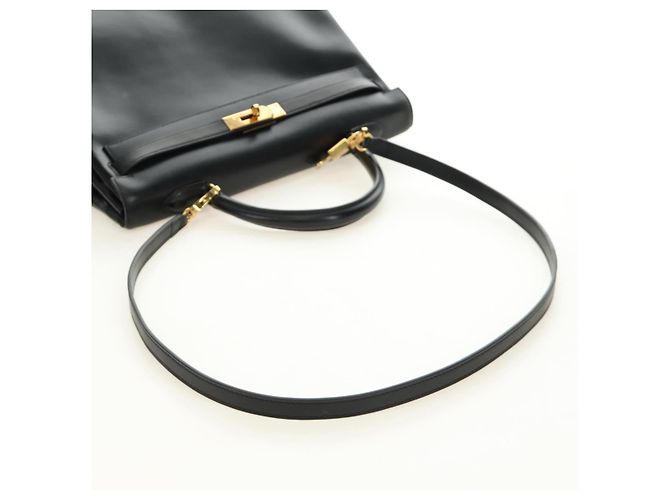 Hermès BORSA HERMES Kelly 32 in pelle Box Calf 2way Nero Oro Auth 190133SM D'oro - vista 9