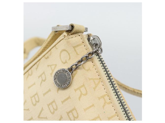 Bulgari Borsa a Spalla BVLGARI Logo Mania Beige Argento Autentica BA13903 - vista 14