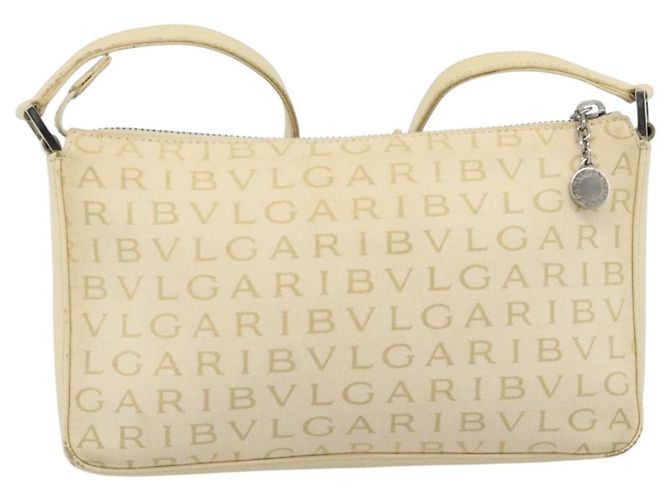 Bulgari Borsa a Spalla BVLGARI Logo Mania Beige Argento Autentica BA13903 - vista 3