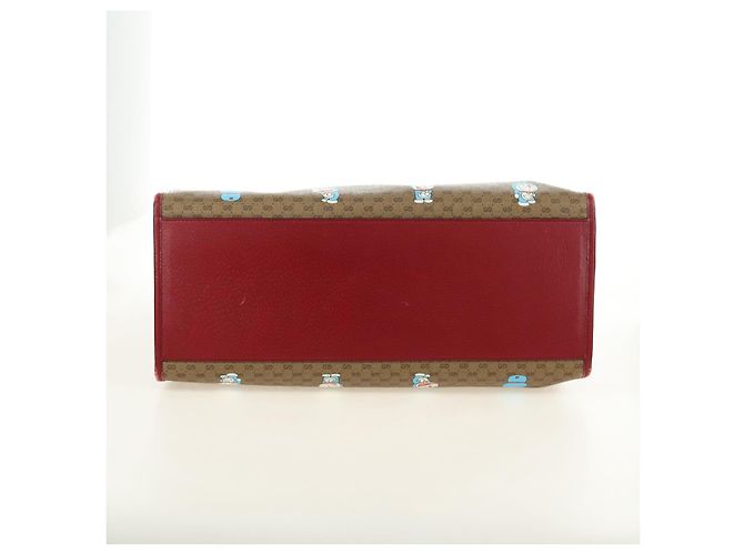 GUCCI GUCCI Ѓ~ Doraemon Micro GG Supreme Bag PVC 2way Beige 653952 Auth 190041M D'oro - vista 12