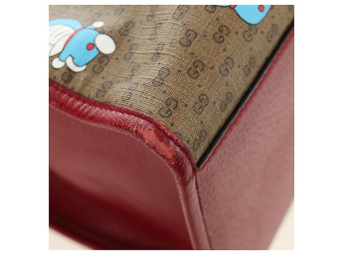 GUCCI GUCCI Ѓ~ Doraemon Micro GG Supreme Bag PVC 2way Beige 653952 Auth 190041M D'oro - vista 14