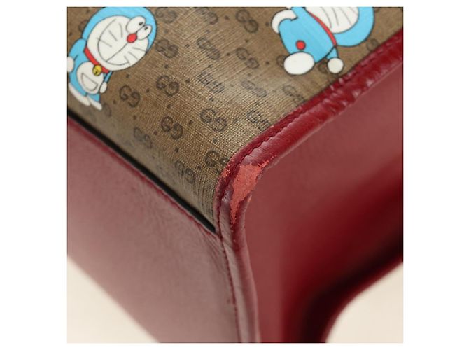 GUCCI GUCCI Ѓ~ Doraemon Micro GG Supreme Bag PVC 2way Beige 653952 Auth 190041M D'oro - vista 15