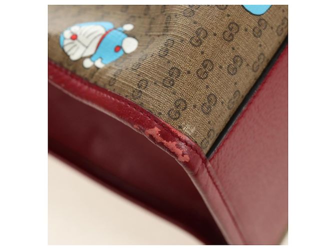 GUCCI GUCCI Ѓ~ Doraemon Micro GG Supreme Bag PVC 2way Beige 653952 Auth 190041M D'oro - vista 16