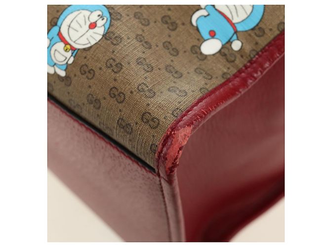 GUCCI GUCCI Ѓ~ Doraemon Micro GG Supreme Bag PVC 2way Beige 653952 Auth 190041M D'oro - vista 17