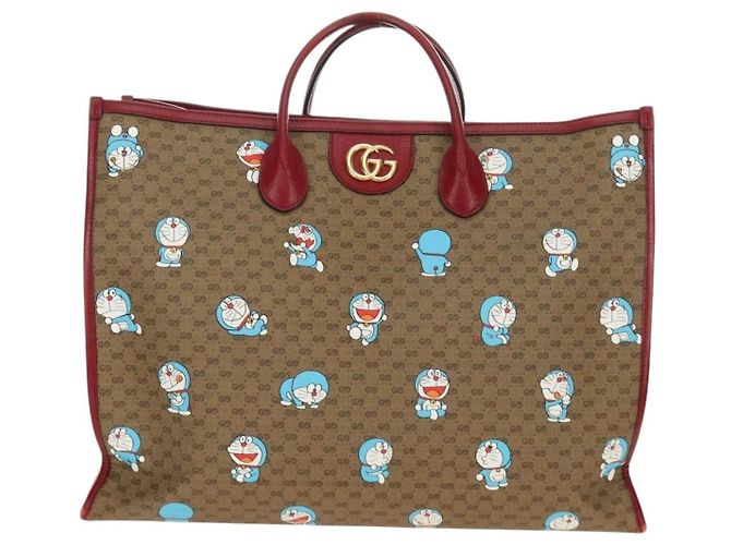 GUCCI GUCCI Ѓ~ Doraemon Micro GG Supreme Bag PVC 2way Beige 653952 Auth 190041M D'oro - vista 2