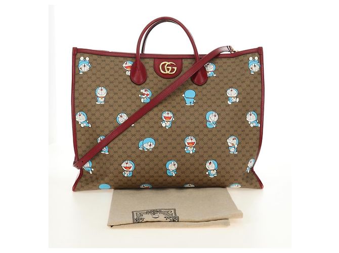 GUCCI GUCCI Ѓ~ Doraemon Micro GG Supreme Bag PVC 2way Beige 653952 Auth 190041M D'oro - vista 29