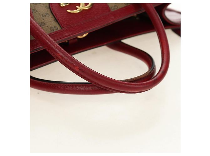 GUCCI GUCCI Ѓ~ Doraemon Micro GG Supreme Bag PVC 2way Beige 653952 Auth 190041M D'oro - vista 7