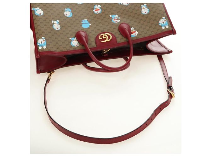 GUCCI GUCCI Ѓ~ Doraemon Micro GG Supreme Bag PVC 2way Beige 653952 Auth 190041M D'oro - vista 9