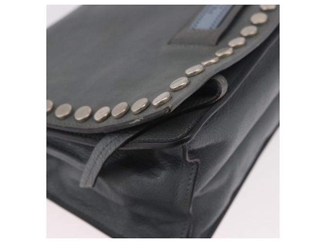 Borsa a Spalla PRADA in Pelle 2way Grigio Argento Auth ka5129 Marrone - vista 10