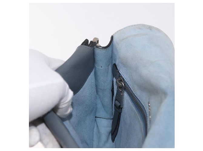 Borsa a Spalla PRADA in Pelle 2way Grigio Argento Auth ka5129 Marrone - vista 19