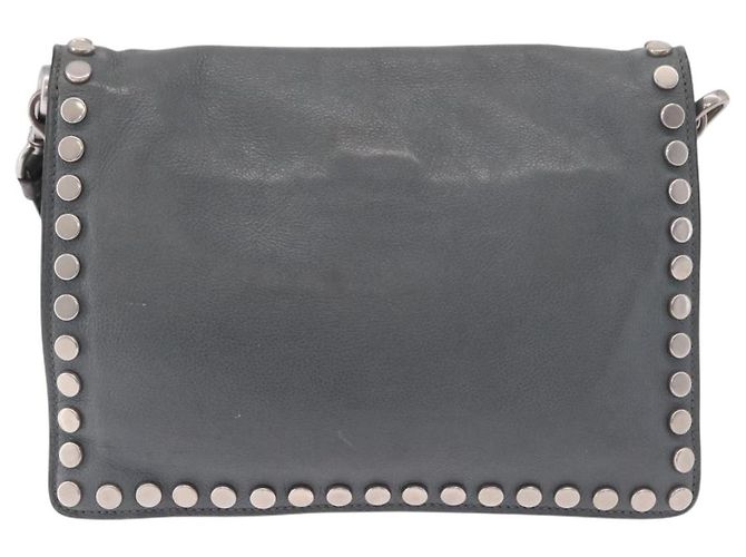 Borsa a Spalla PRADA in Pelle 2way Grigio Argento Auth ka5129 Marrone - vista 3