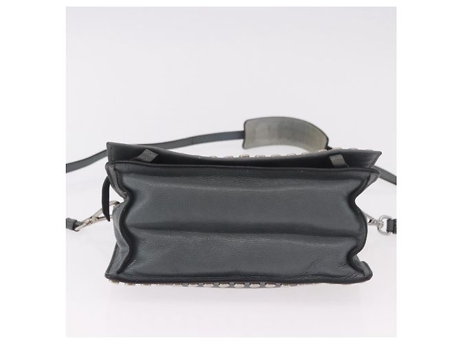 Borsa a Spalla PRADA in Pelle 2way Grigio Argento Auth ka5129 Marrone - vista 9