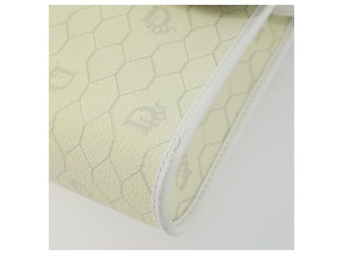 Borsa a tracolla Christian Dior Honeycomb in PVC e pelle bianco oro Auth BA13931 D'oro - vista 10
