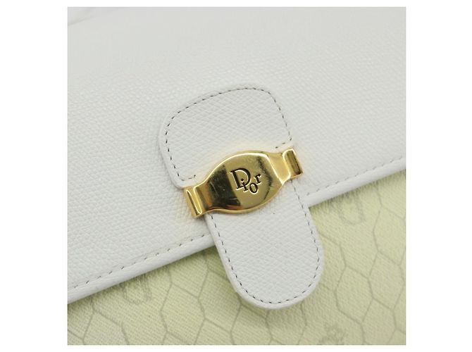 Borsa a tracolla Christian Dior Honeycomb in PVC e pelle bianco oro Auth BA13931 D'oro - vista 14