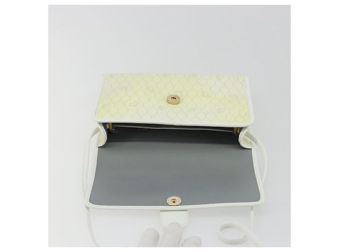 Borsa a tracolla Christian Dior Honeycomb in PVC e pelle bianco oro Auth BA13931 D'oro - vista 15