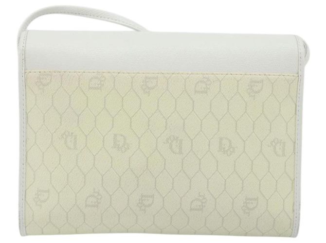 Borsa a tracolla Christian Dior Honeycomb in PVC e pelle bianco oro Auth BA13931 D'oro - vista 3