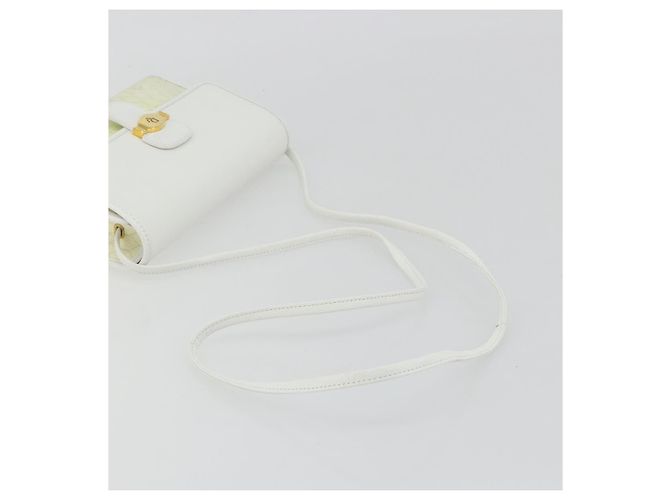 Borsa a tracolla Christian Dior Honeycomb in PVC e pelle bianco oro Auth BA13931 D'oro - vista 7