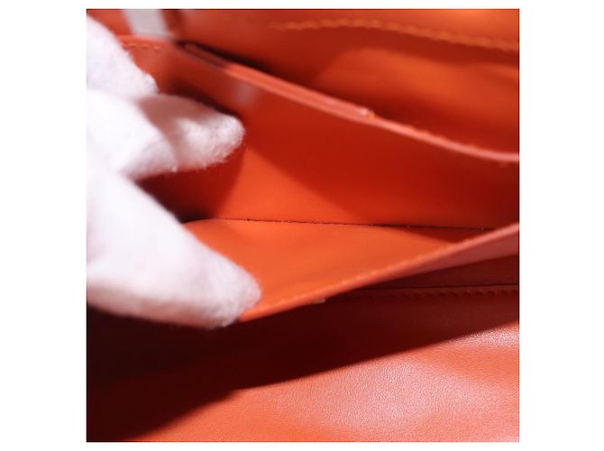 Borsa Salvatore Ferragamo Gancini in Pelle 2 modi Arancione Argento Auth 191599A - vista 22