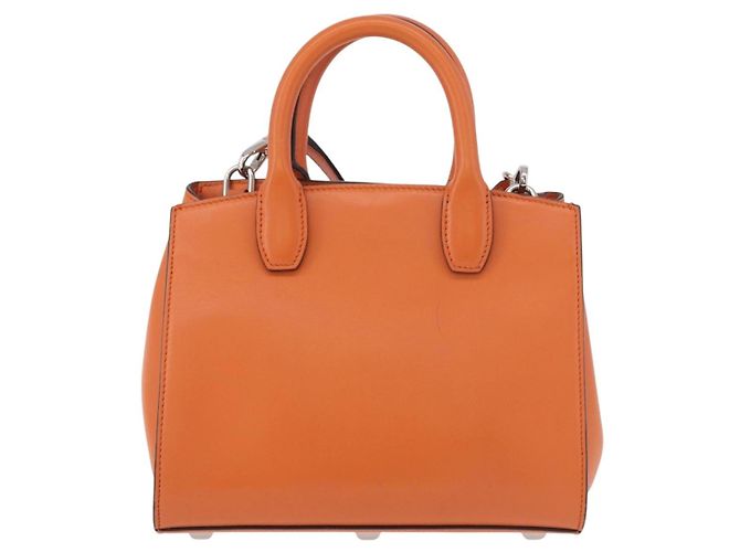 Borsa Salvatore Ferragamo Gancini in Pelle 2 modi Arancione Argento Auth 191599A - vista 3