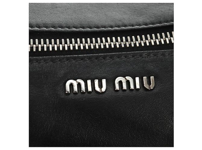 Borsa Miu Miu in pelle 2way nera argento Auth BA13790V Nero - vista 16